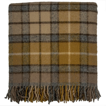 Highland Tweeds Pure New Wool  Fluffy Throw - Natural Buchanan