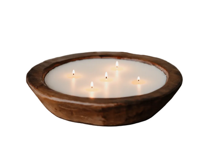 Wooden Bowl 5 Wick Candle
