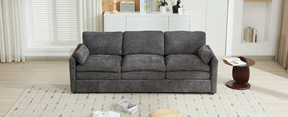 Cozy Upholstered Oversized 3-Seater Cloud Sofa in Dark Gray