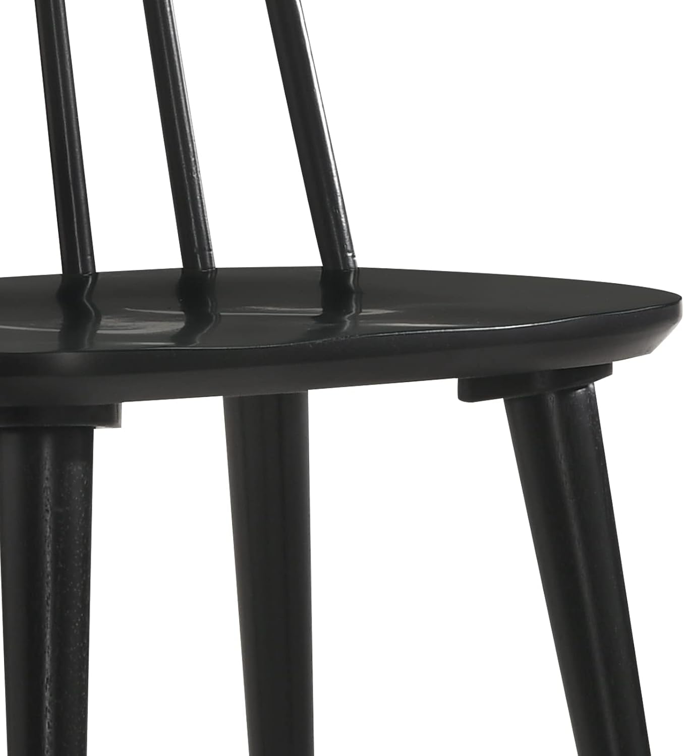 Antique Walnut Hardwood Spindle Back Dining Chairs - 4 pc Set