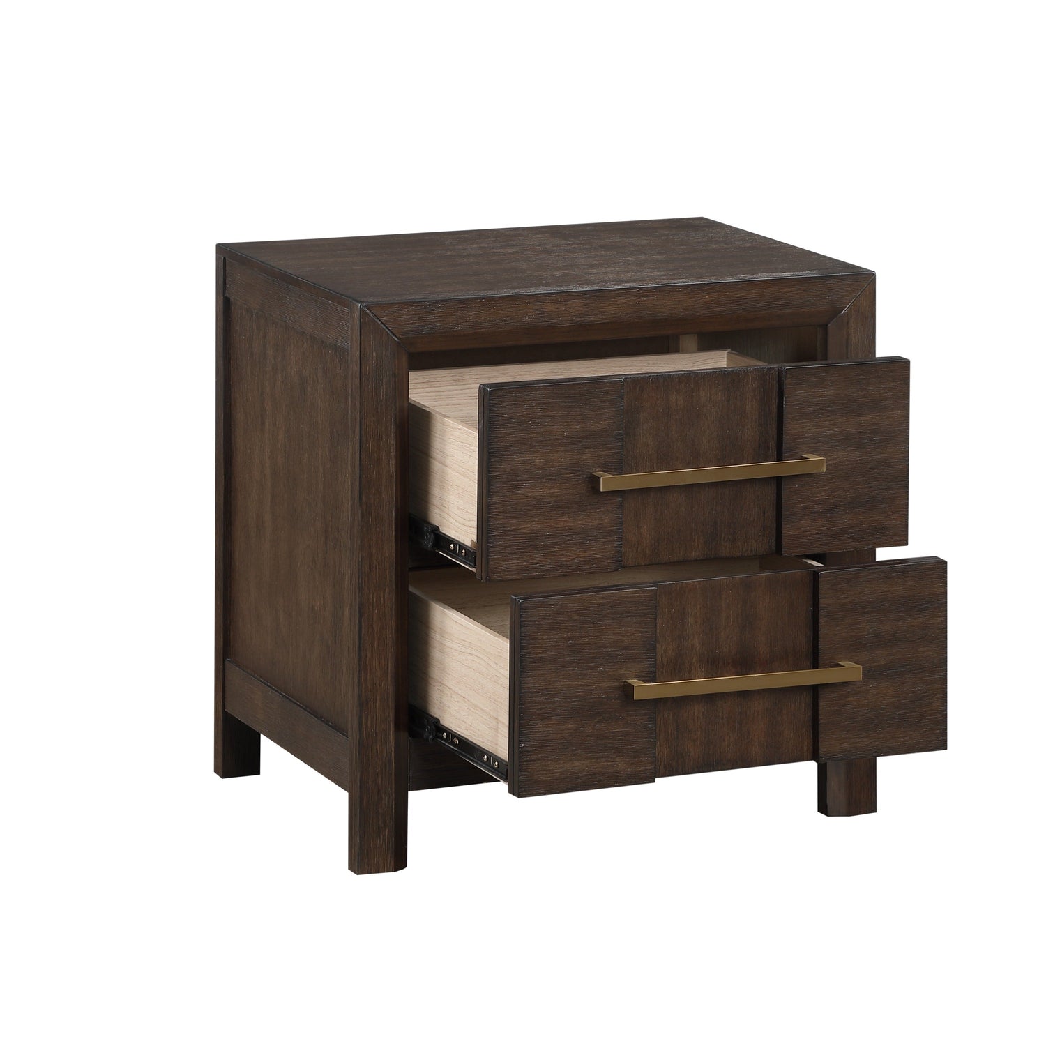 Modern 4 Piece Bedroom Set in Dark Walnut - King Size
