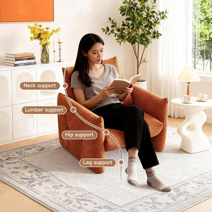 Sherpa Upholstered Arm Chair in Burnt Orange