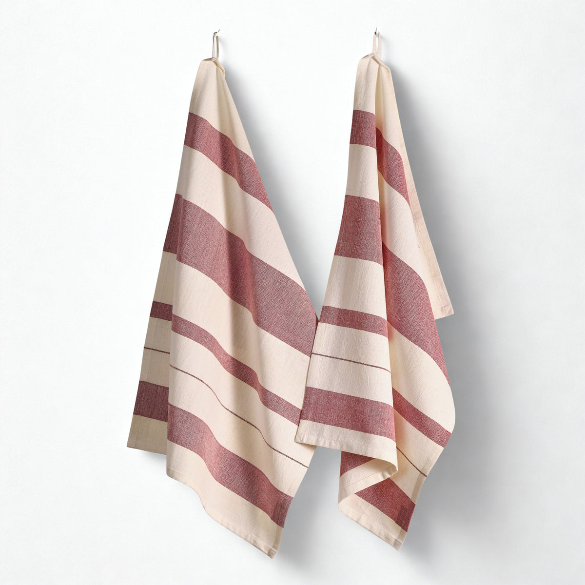 Set of 2 Handwoven Artisan Striped Kitchen Towels - 4 Colors