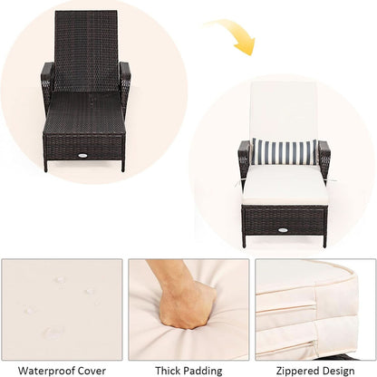 Adjustable Outdoor Chaise Lounge Chair