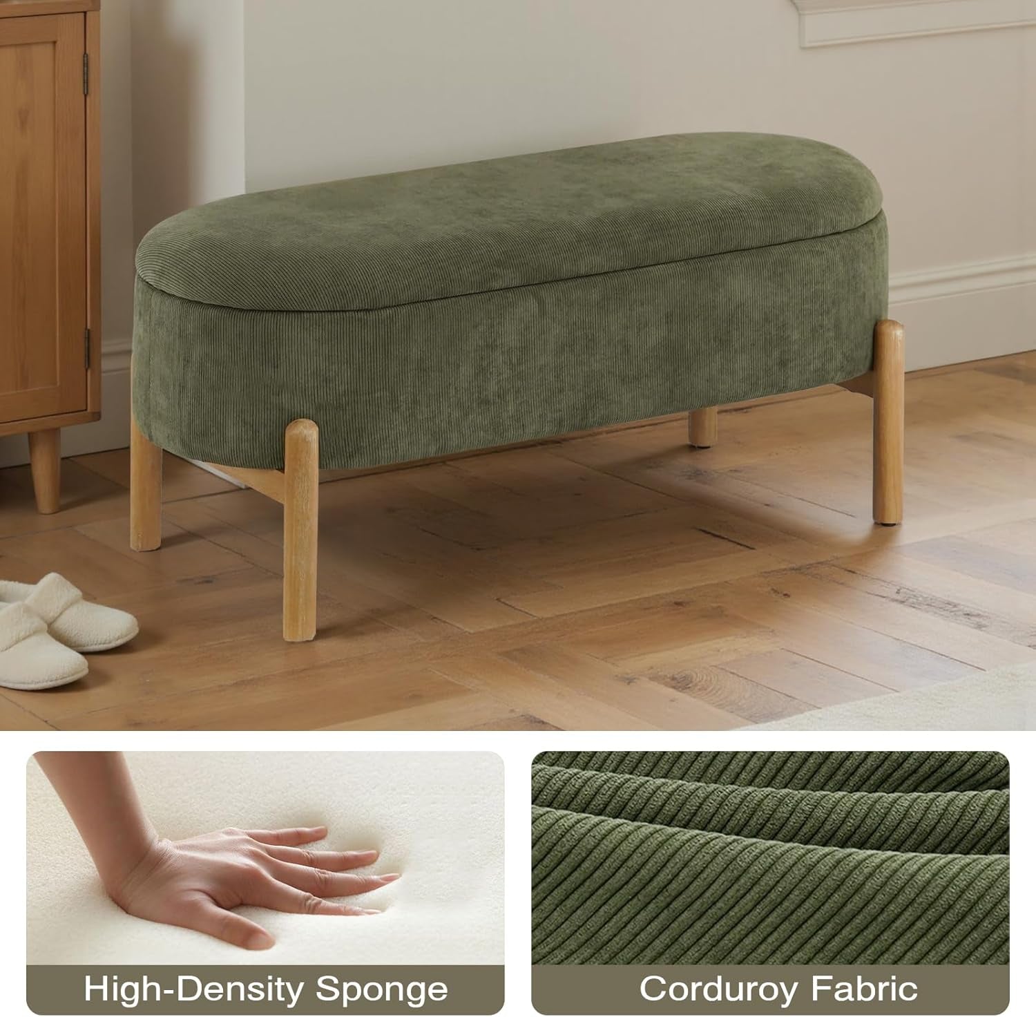 Green Storage Bench