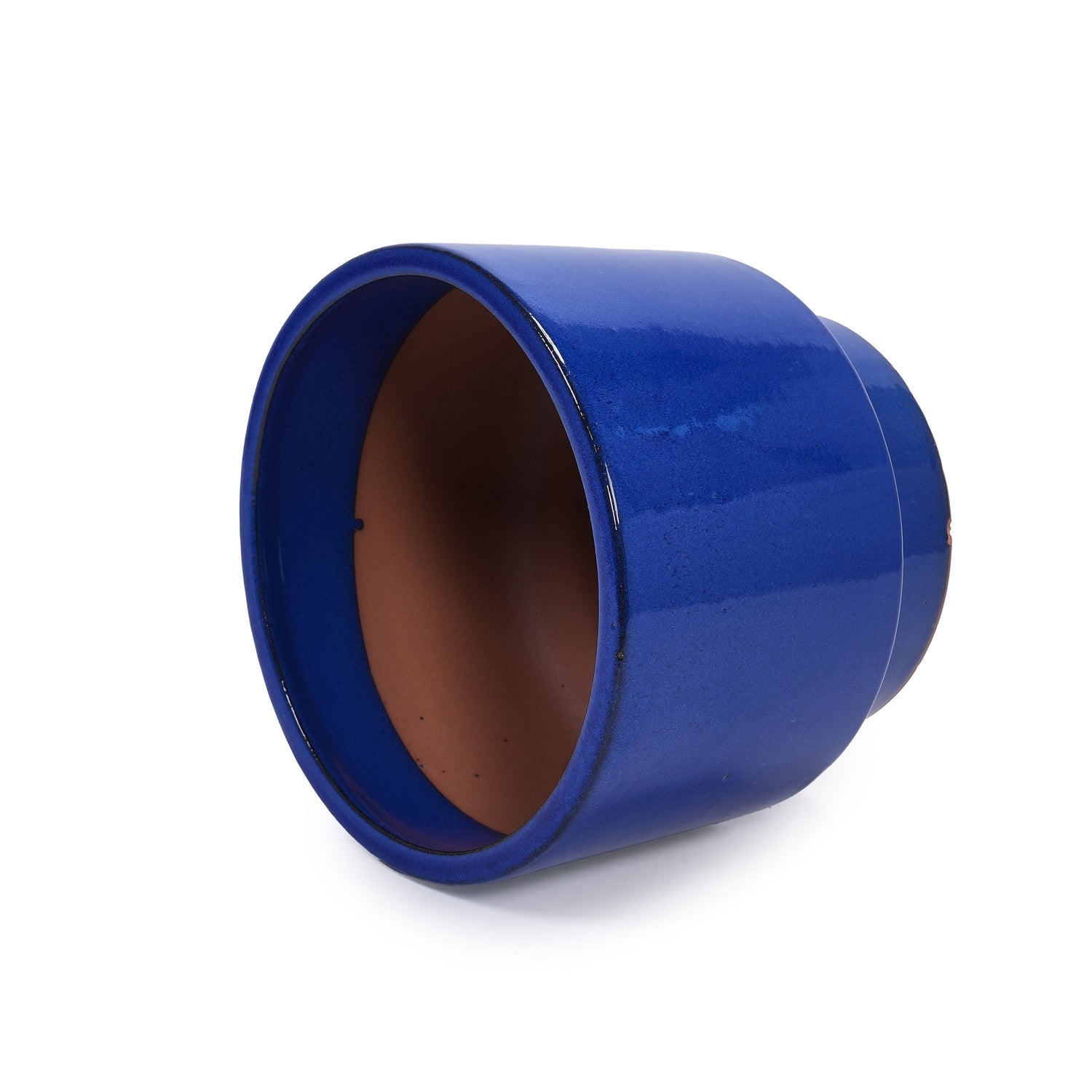 Set of 3 Ceramic Flower Pots - Blue