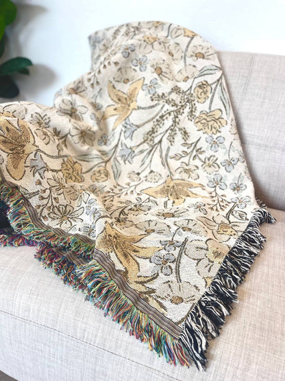 Lilly Floral Jacquard Woven Throw