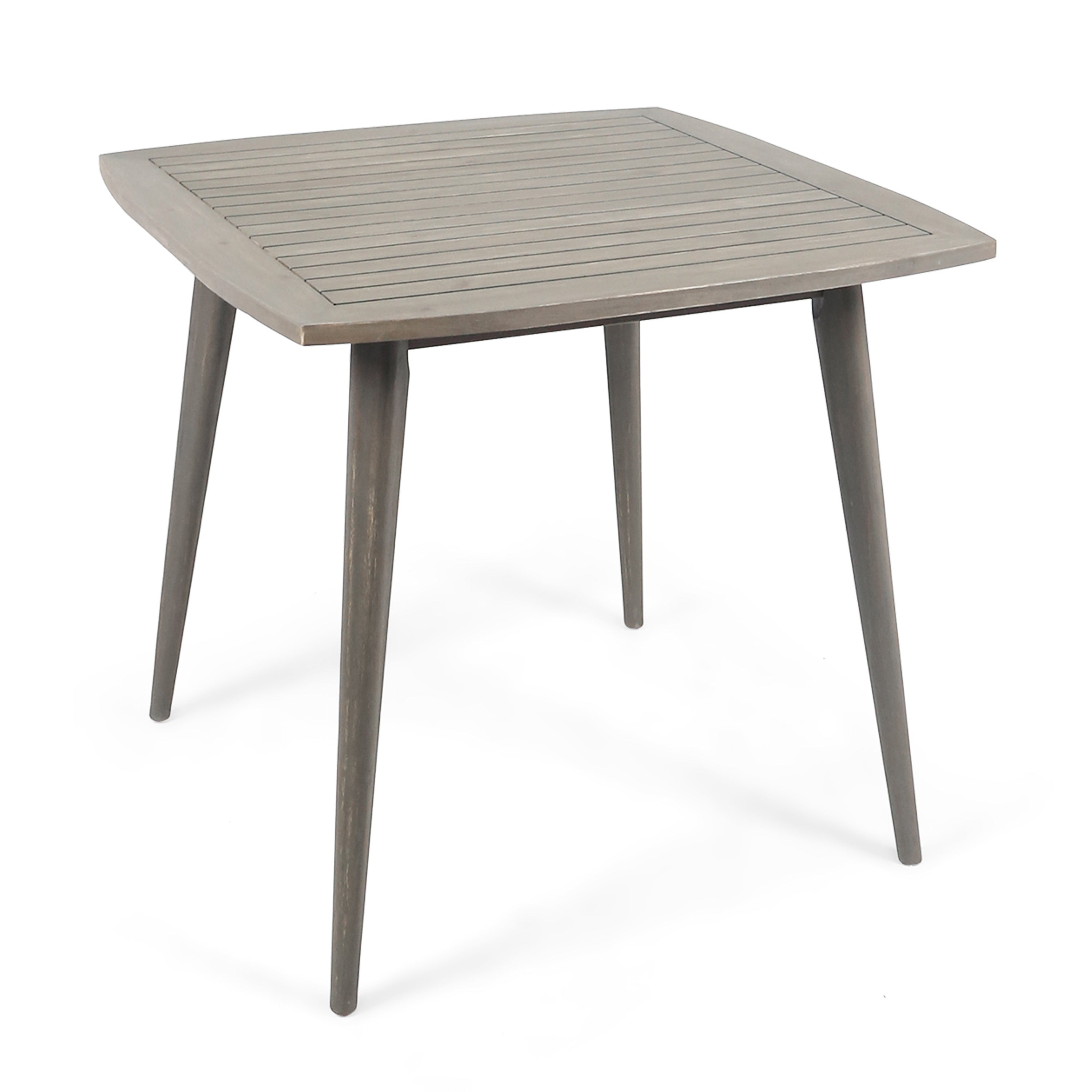 Outdoor Square Acacia Wood Table in Gray Finish