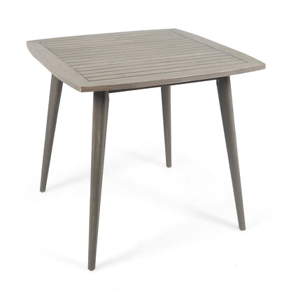 Outdoor Square Acacia Wood Table in Gray Finish