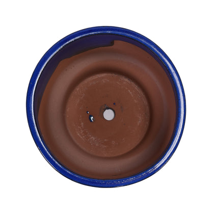 Set of 3 Ceramic Flower Pots - Blue