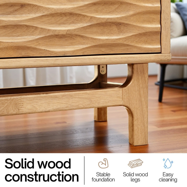 Acacia Elara Solid Wood TV Stand with Storage and Cable Management - 3 Finishes