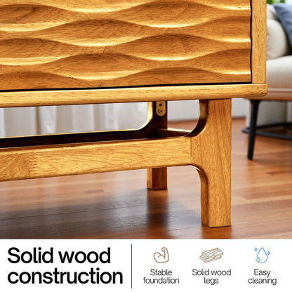 Acacia Elara Solid Wood TV Stand with Storage and Cable Management - 3 Finishes