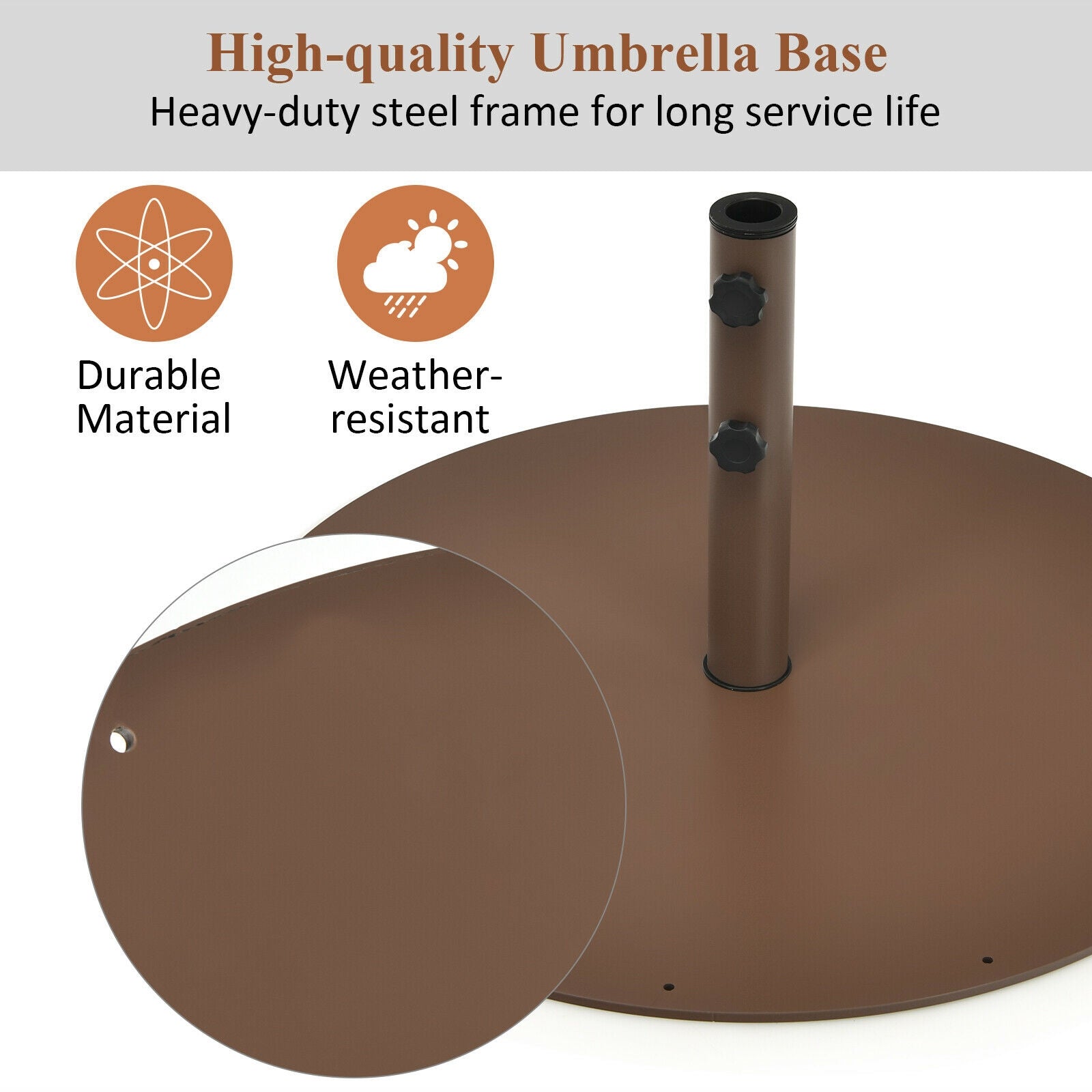 29.5 Inch Steel Outdoor Umbrella Stand