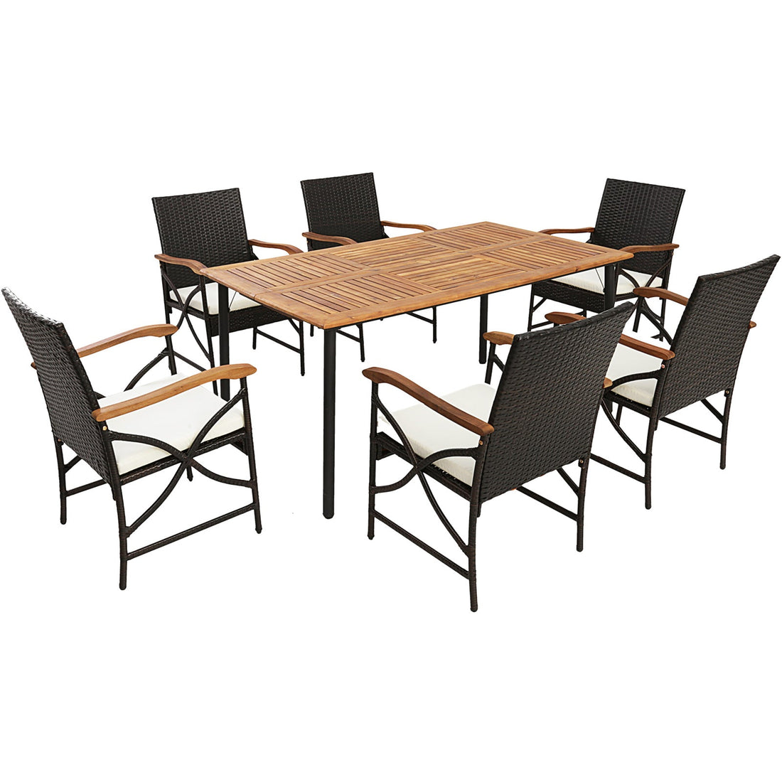 5/7-Piece Acacia Wood Outdoor Dining Set