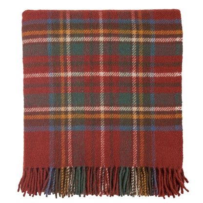 Highland Tweeds Pure New Wool Fluffy Throw - Antique Royal Stewart