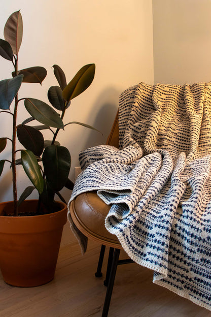 Sand Stone - Cotton Sustainable Knit Striped Throw Blanket