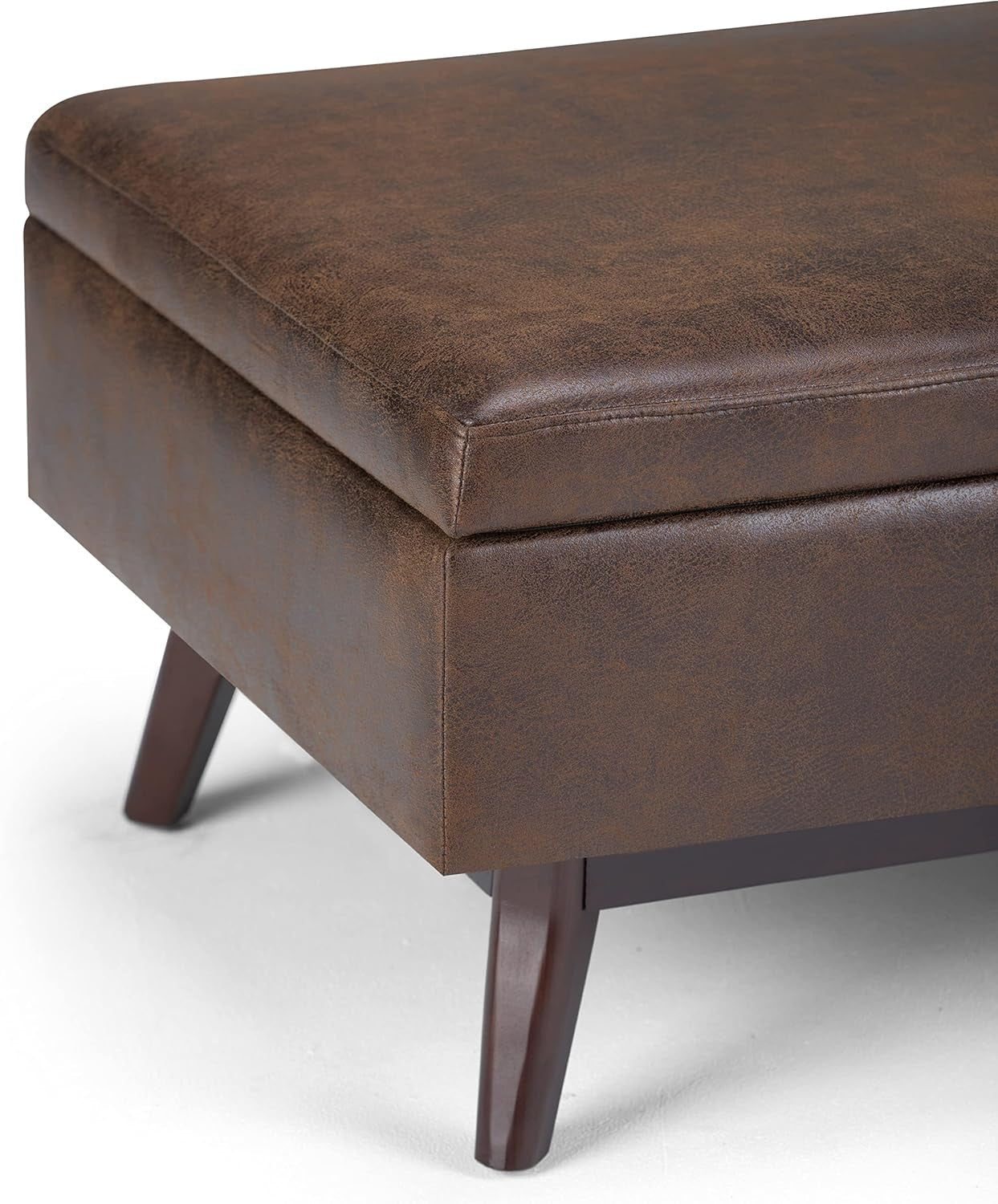 Owen Distressed Chestnut Brown Coffee Table Ottoman