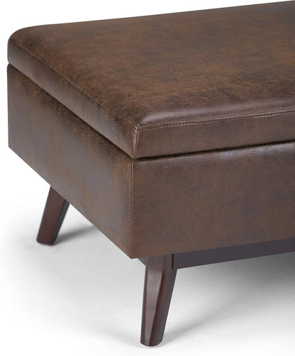 Owen Distressed Chestnut Brown Coffee Table Ottoman