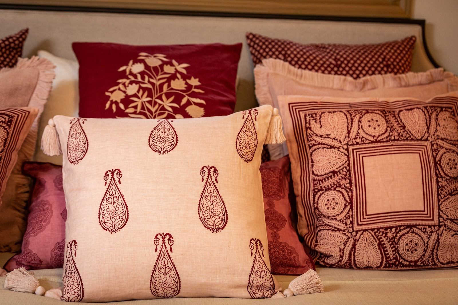 Samodh Blush Decorative Pillow Cover with Tassels