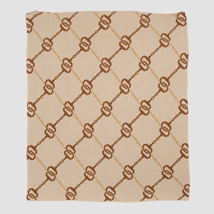 Equestrian House of Bits - Cotton Sustainable Knit Throw Blanket