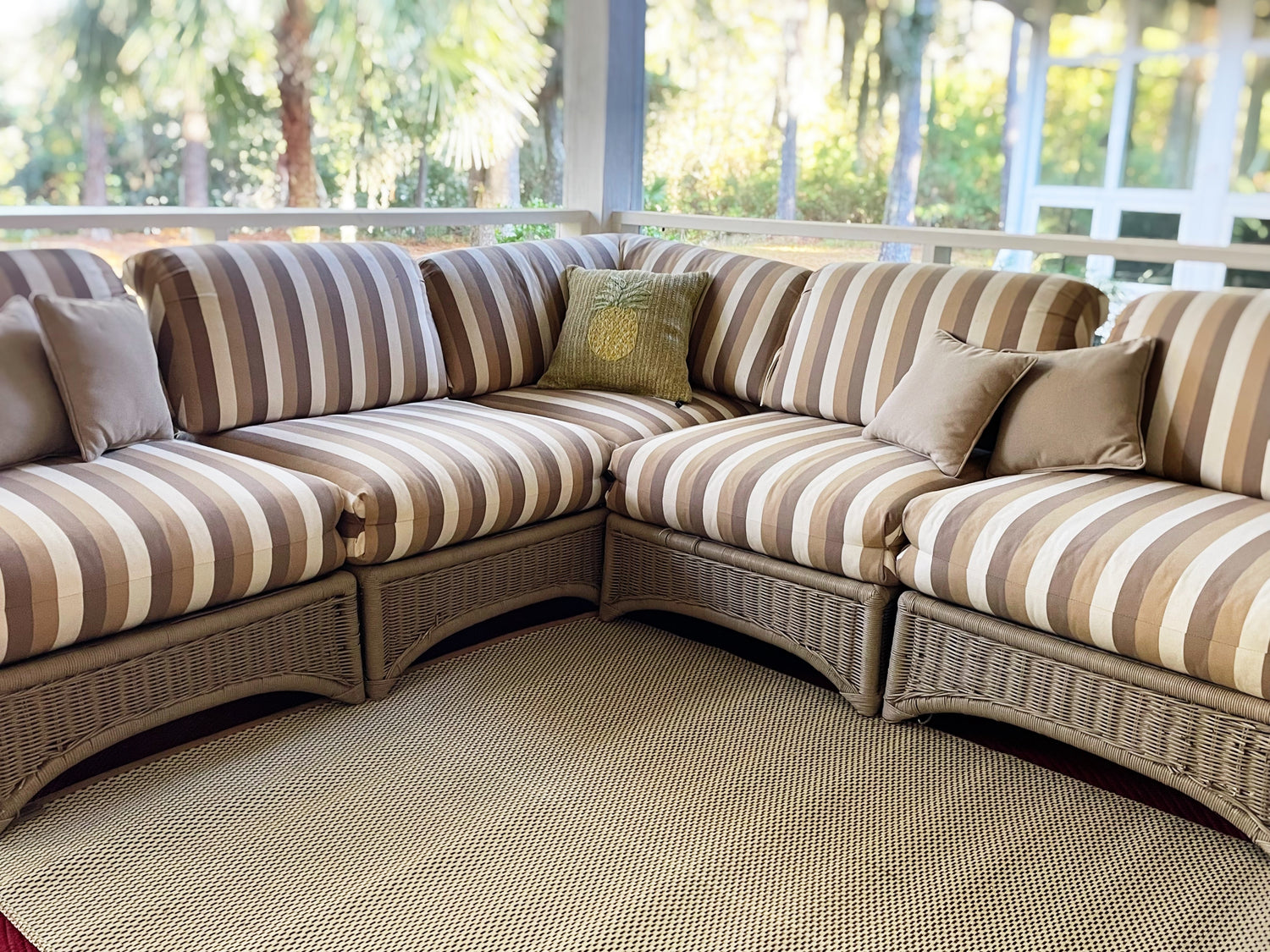 Basic Cream &amp; Brown Reversible Outdoor Mat