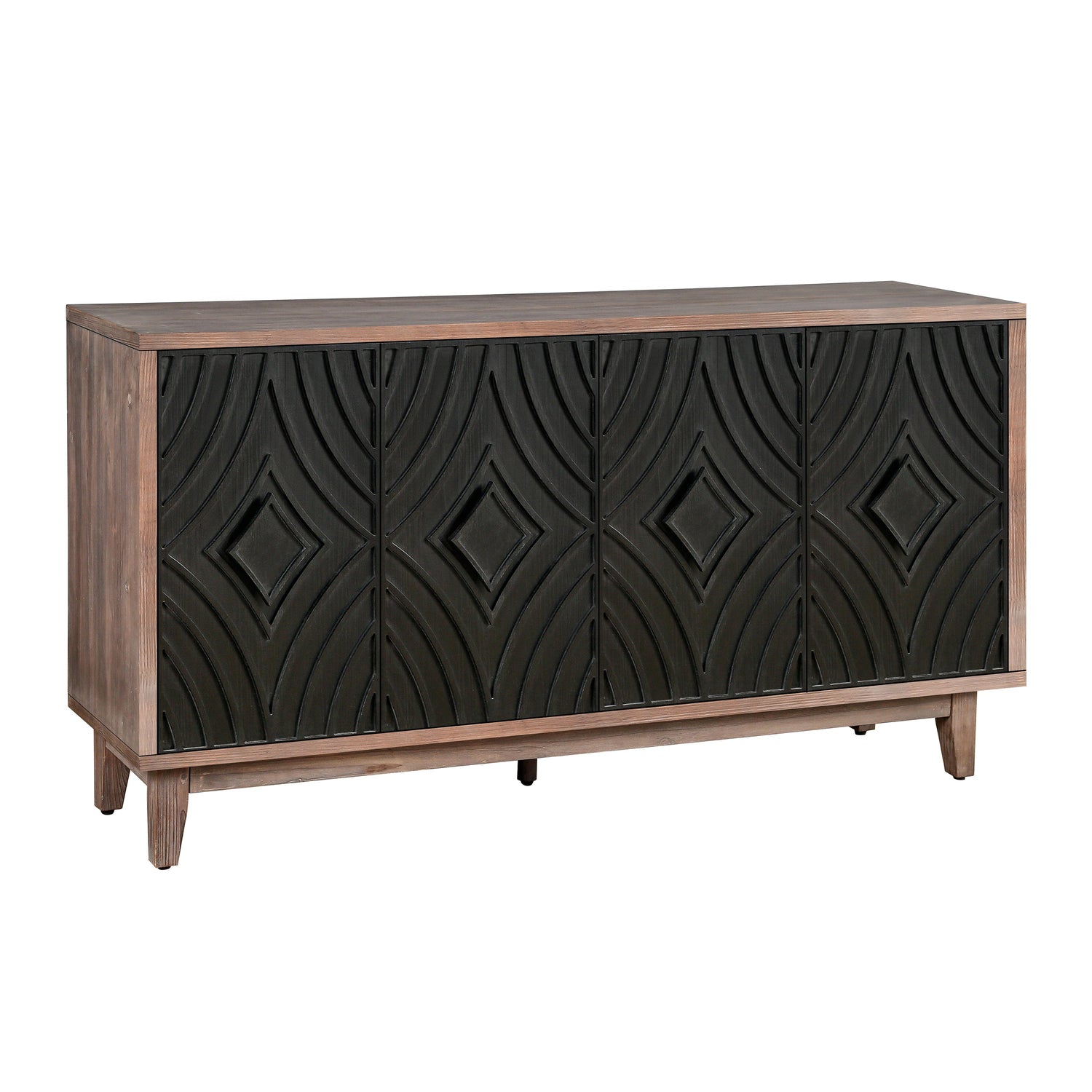 Two-Tone Mid Century Diamond Sideboard - 60"