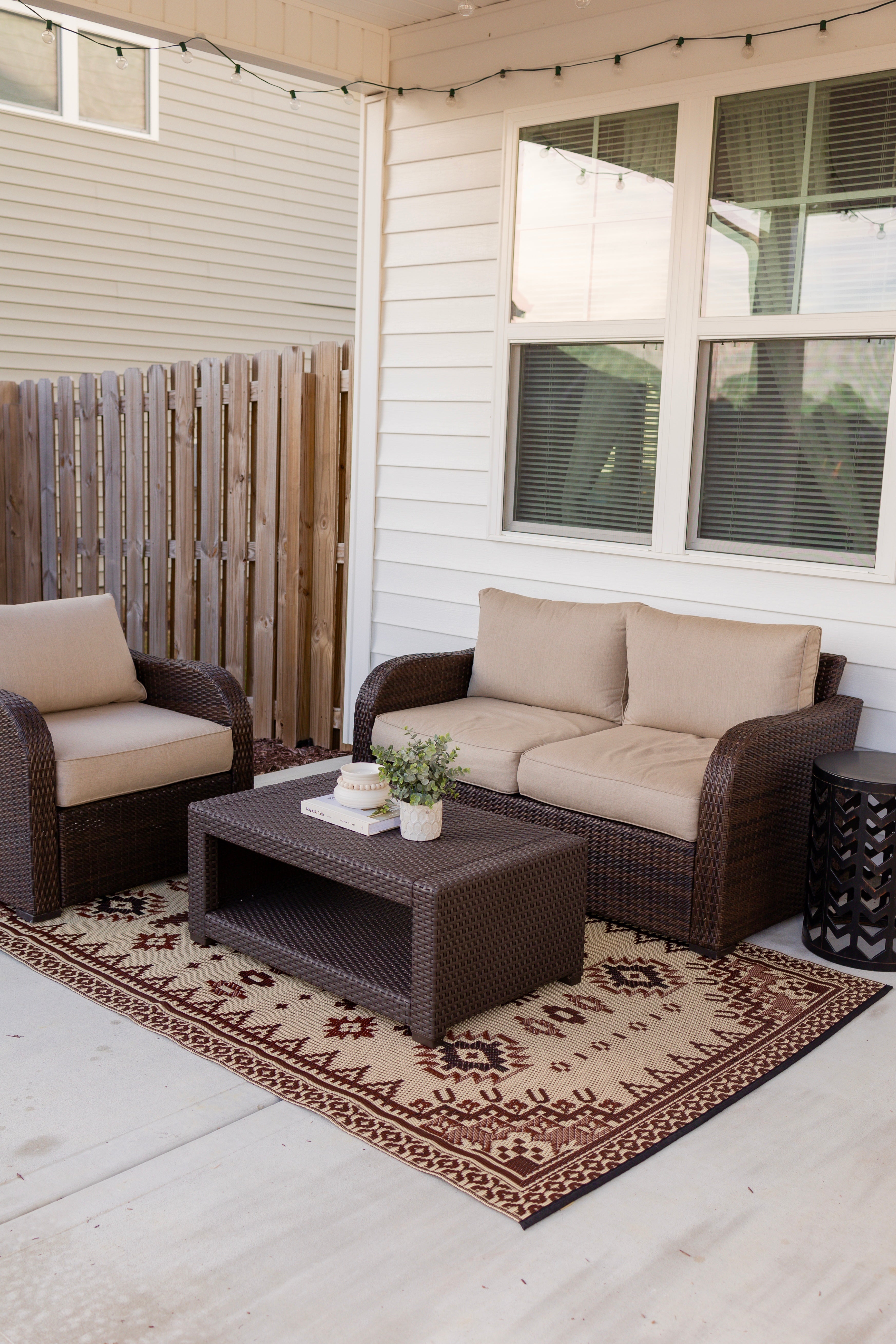 Apache Cream &amp; Brown Outdoor Mat