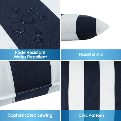2 Pack Outdoor Throw Pillows - Navy Stripe