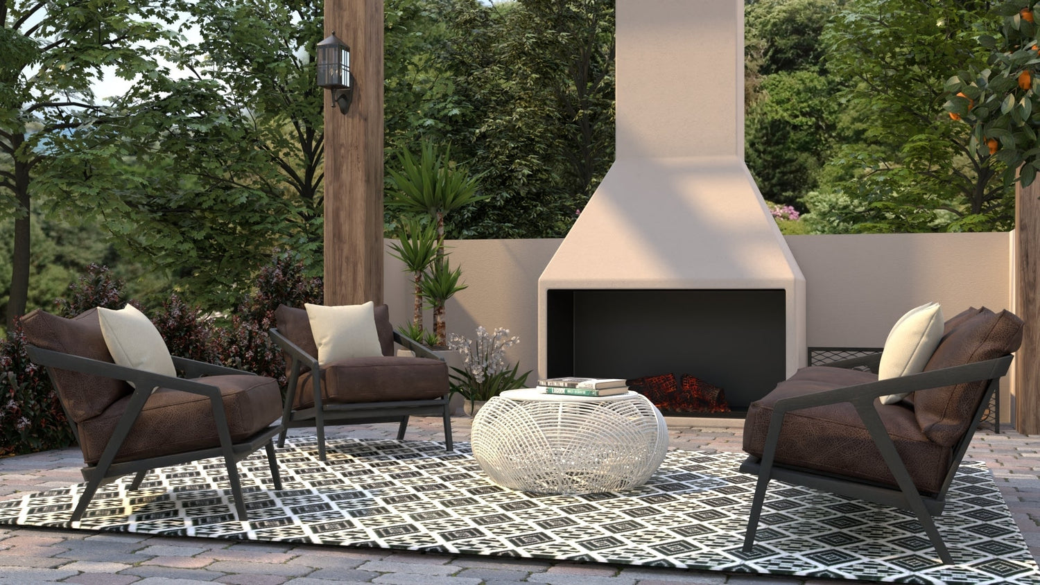 Scotch Black &amp; White Reversible  Outdoor Mat