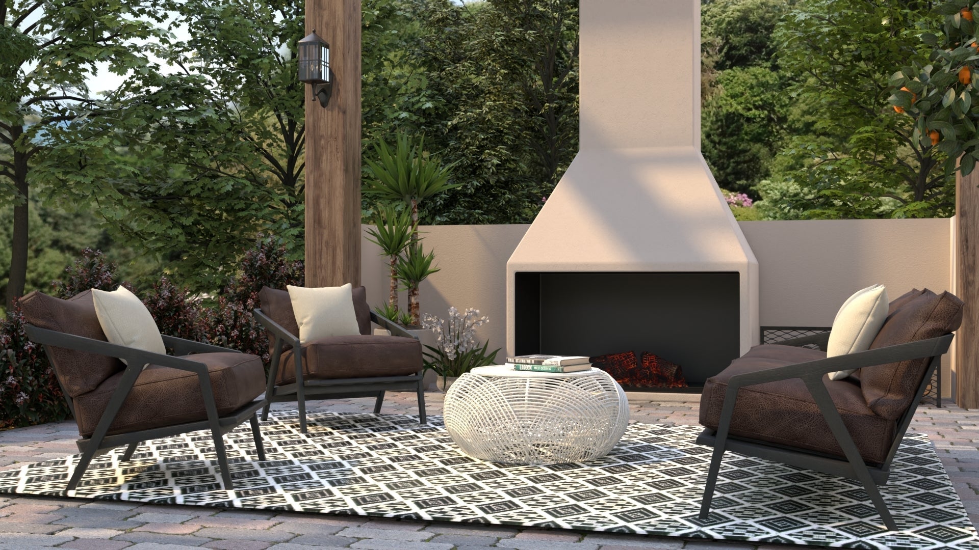 Scotch Black &amp; White Reversible  Outdoor Mat