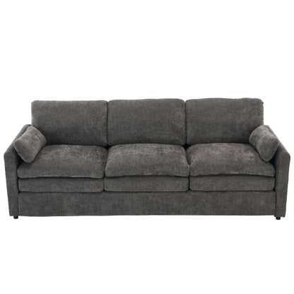 Cozy Upholstered Oversized 3-Seater Cloud Sofa in Dark Gray