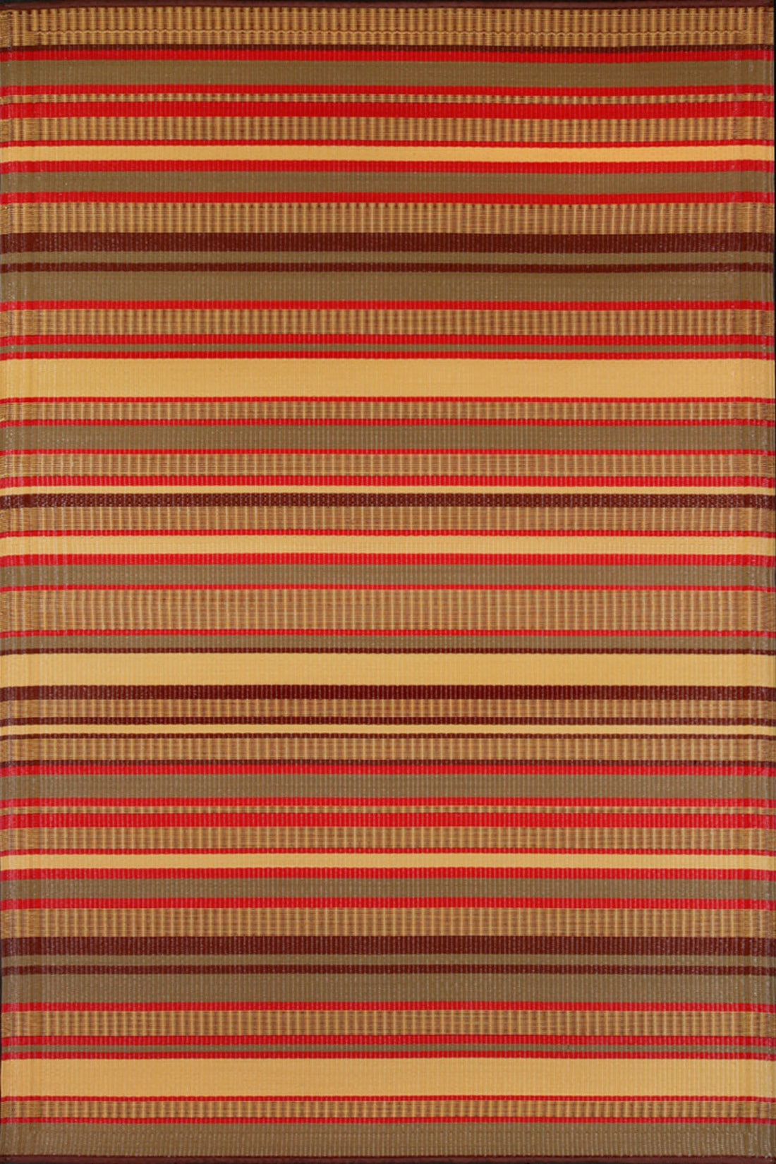 Stripes Warm Brown/Red Outdoor Mat