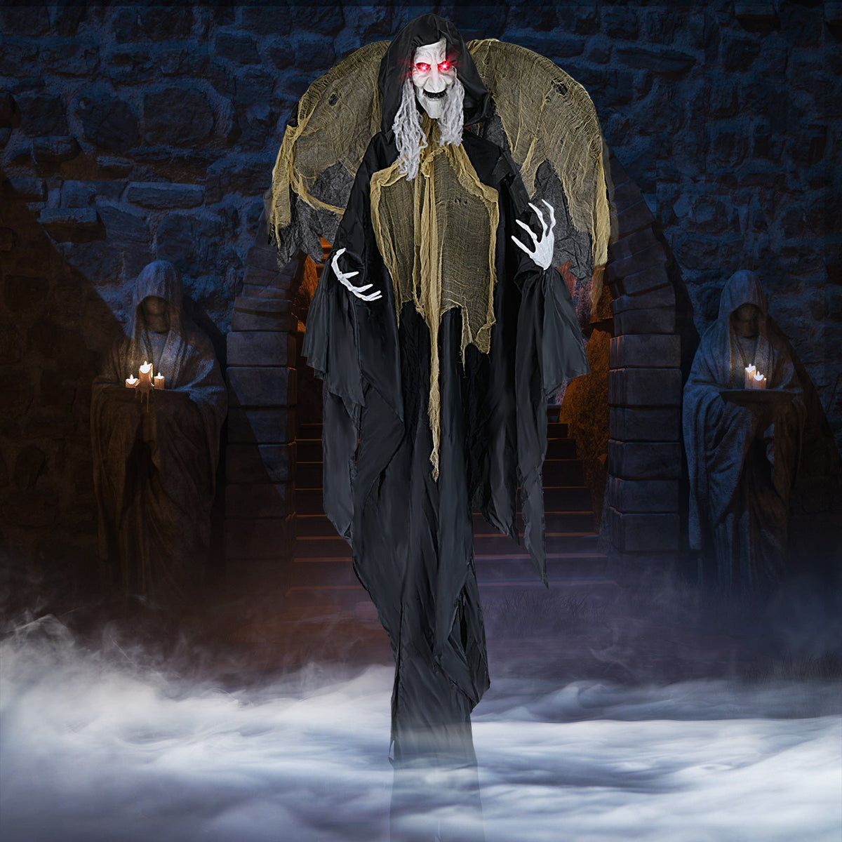 8.2 ft Animatronic Witch with Lighted Eyes