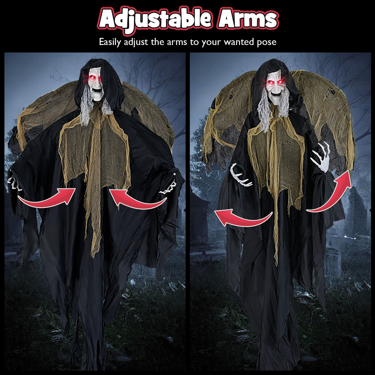8.2 ft Animatronic Witch with Lighted Eyes