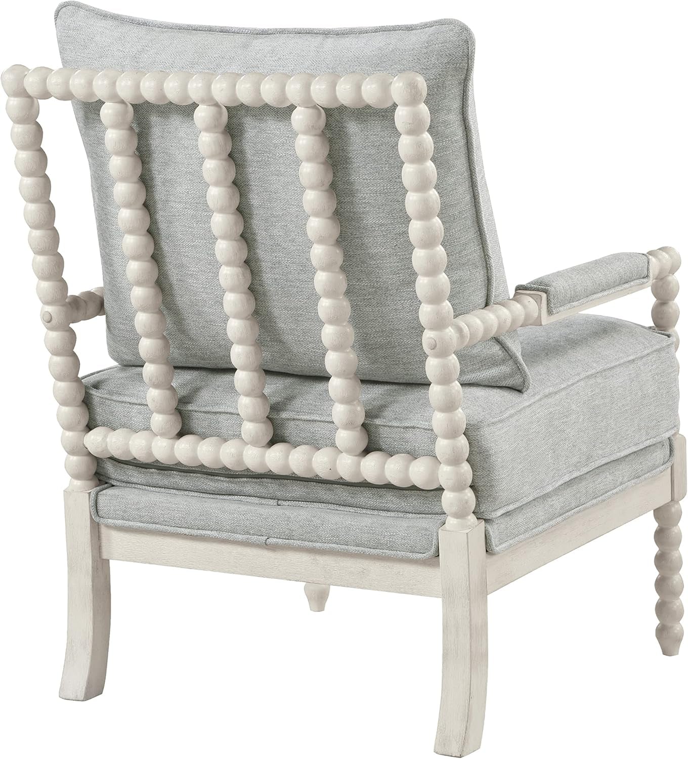 Spindle Accent Chair Smoke Grey Textured Upholstery