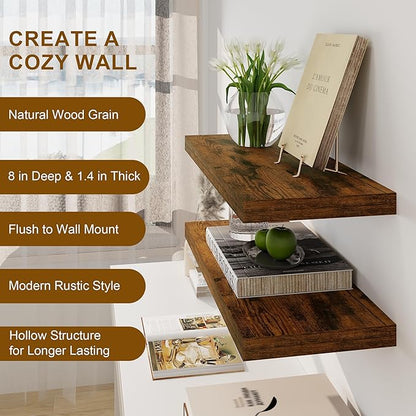 Set of 2 Rustic Floating Shelves - 36"