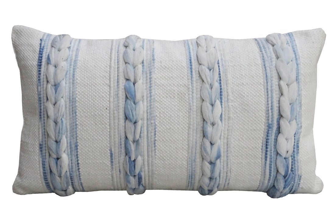 Handwoven Braided Pillow - 14"X 24"