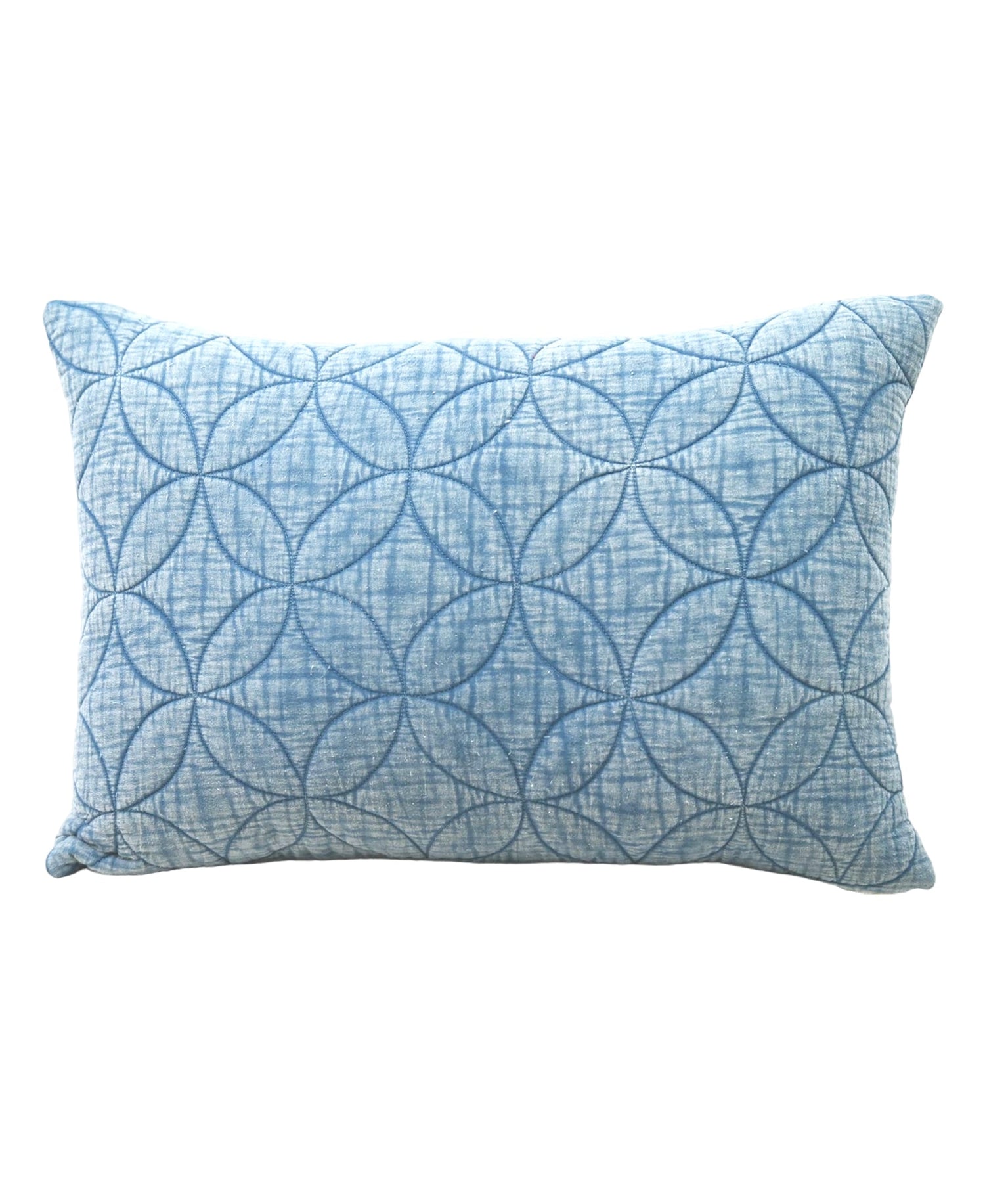 Skye Stonewashed Cotton Quilted Pillow - 14 x 20