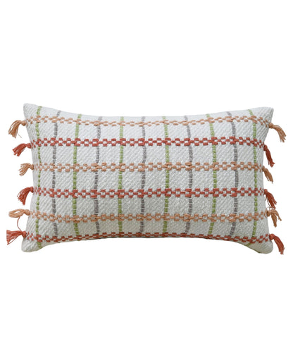Emma Handwoven Plaid Pillow - 14 X 24