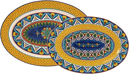 Set of 2 Bico Havana Oval Platters - 16"/14"