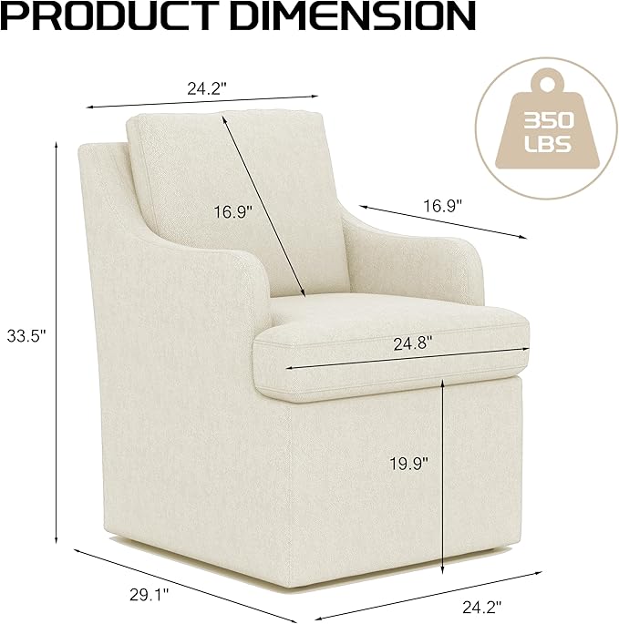 Modern Upholstered Dining Chairs in Beige - Set of 4