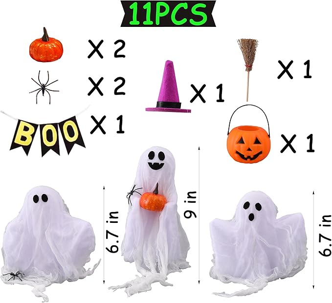 Set of 3 Cute Spooky DIY Ghosts Crafts