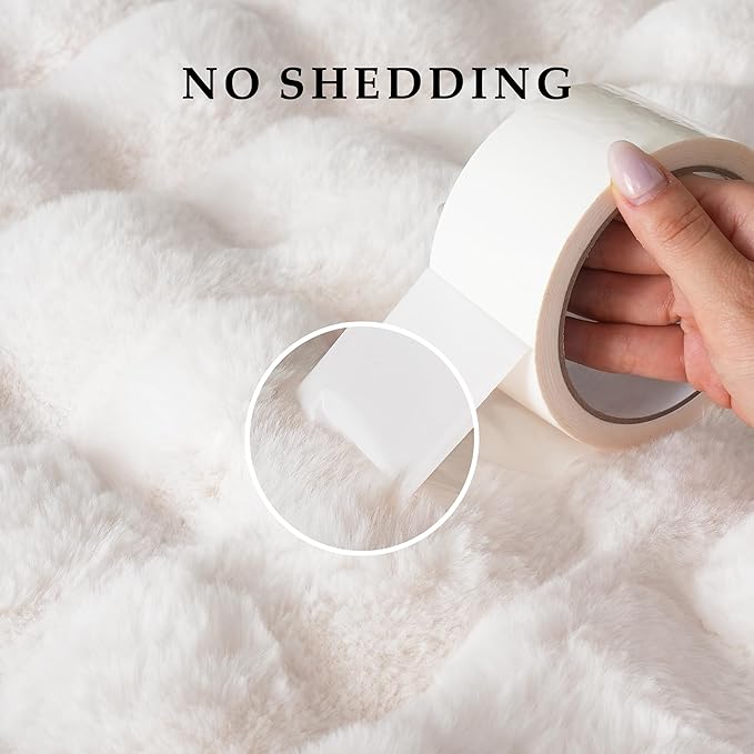 Thick Fluffy Soft Bubble Blanket - White, 50 x 60