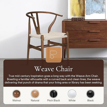 POLY &amp; BARK Mid Century Modern Wishbone Dining Chairs in Walnut - Set of 2