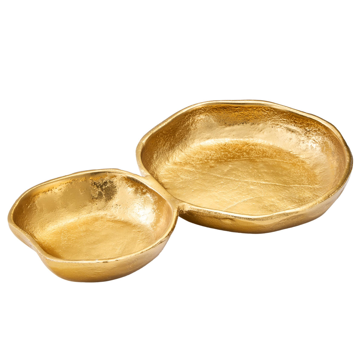 2 Cluster Decorative Bowls - Bright Gold Brass