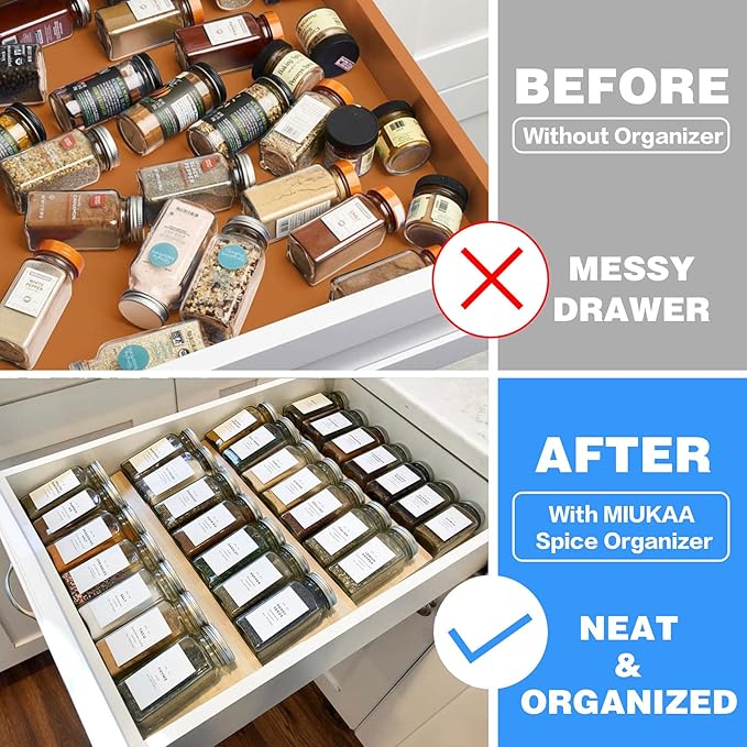 Clear Acrylic Spice Drawer Organizer - 4 Tier (Jars not included)