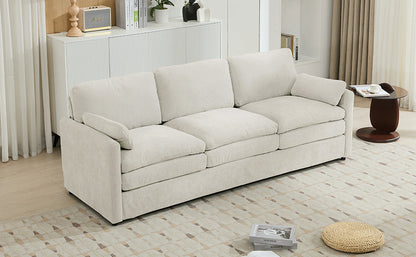 Cozy Upholstered 3-Seater Sofa with Plush Double Cushion and Ergonomic Design