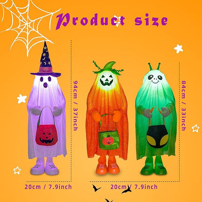 32" Light up Trick or Treater - Green Alien