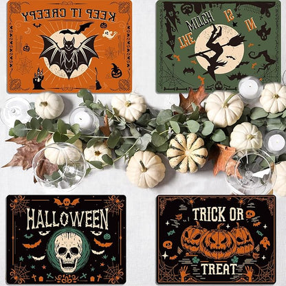 Set of 6 Washable Vinyl Gothic Halloween Placemats