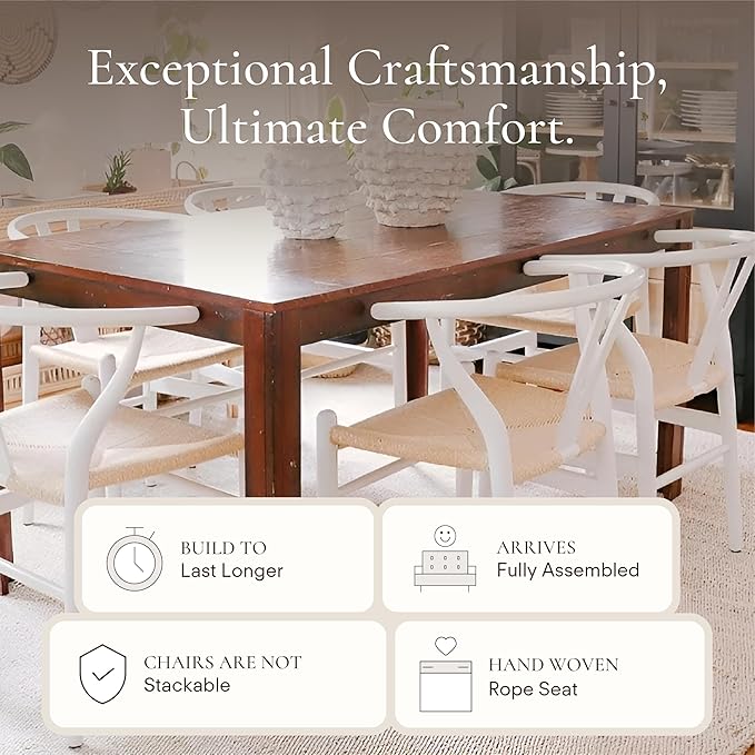 POLY &amp; BARK Weave Dining Chairs – Set of 2 - White